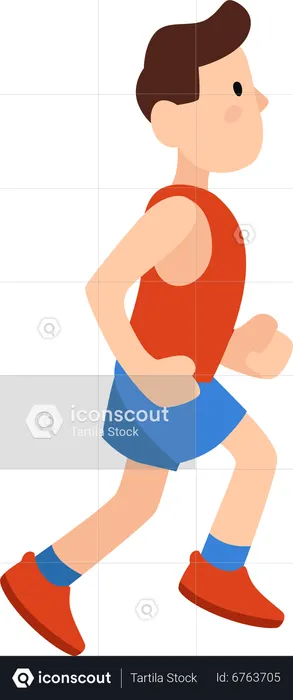 Young Male Jogging  Illustration