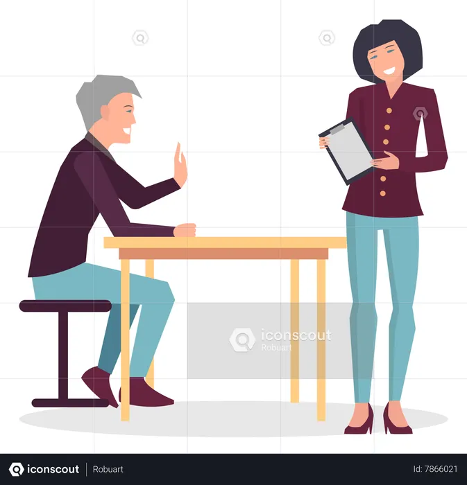 Young man and woman doing business plan  Illustration