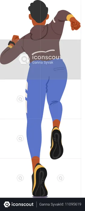 Young Man Athlete running  Illustration