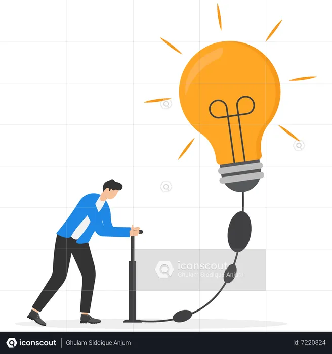 Young man create new idea  Illustration