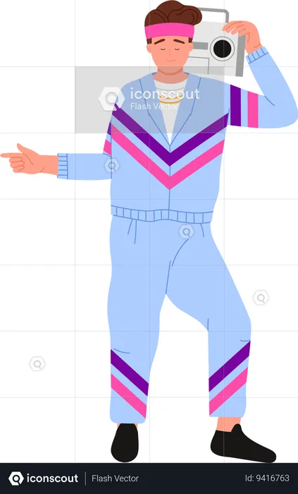 Young Man Dancing  Illustration