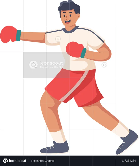Young Man doing boxing  Illustration