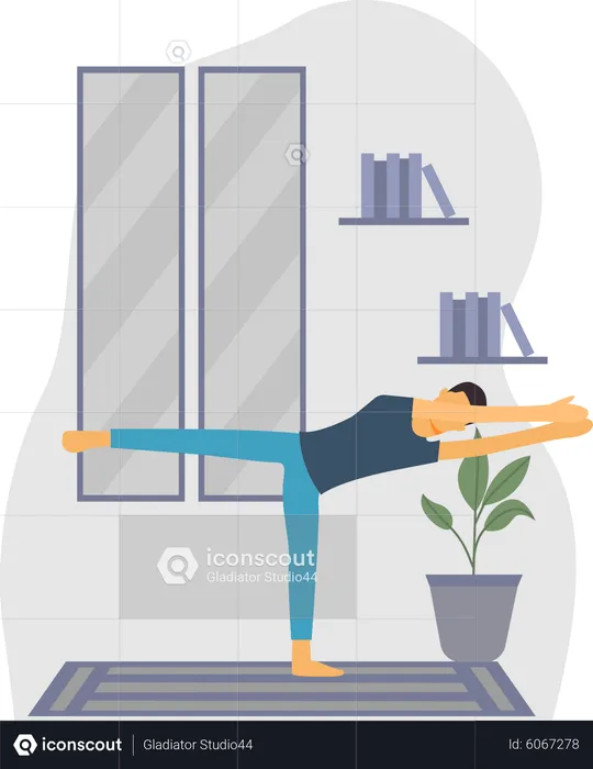 Young Man Doing Morning Workout  Illustration