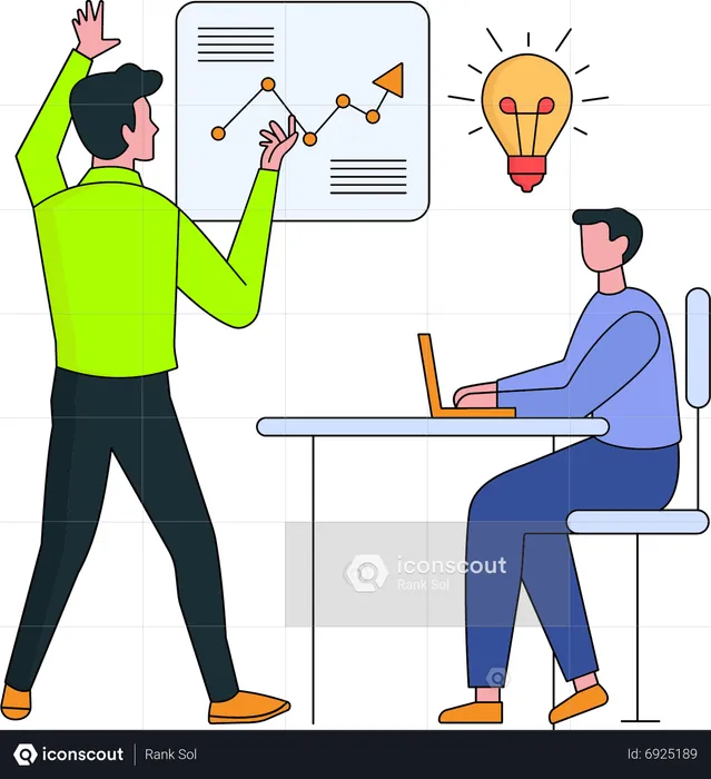 Young man doing Online business meeting  Illustration