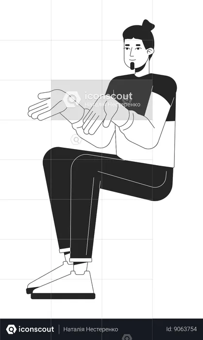 Young man is shrugging  Illustration