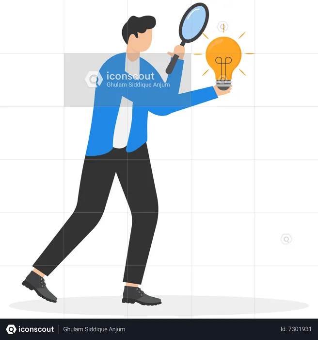 Young man searching idea  Illustration