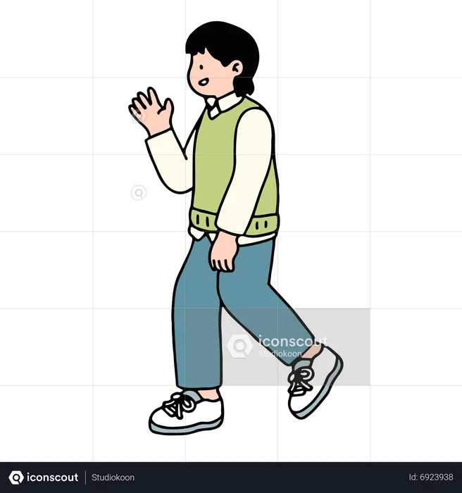 Young Man Walking  Illustration