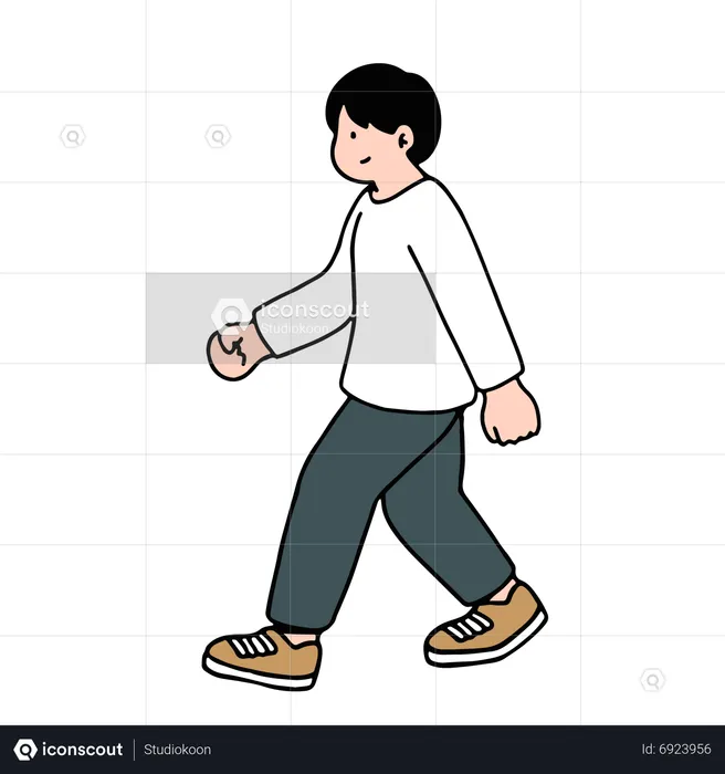 Young Man Walking  Illustration