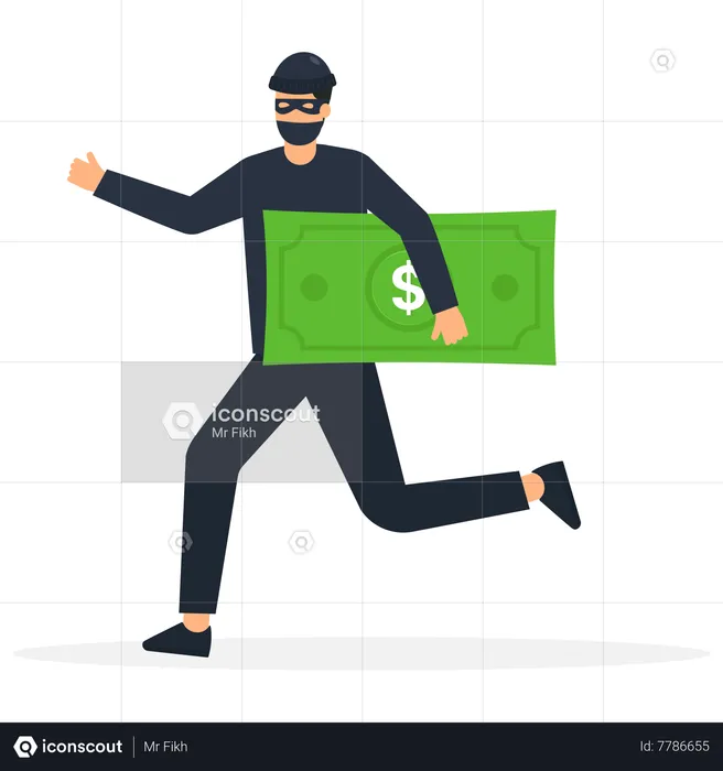 Theft stealing dollar  Illustration
