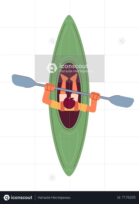 Young man with paddle  Illustration