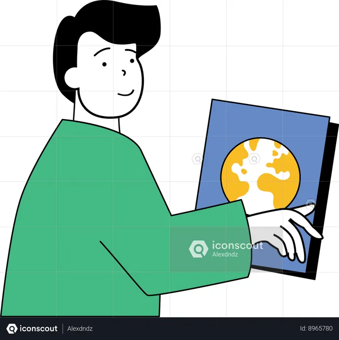Young man with password  Illustration