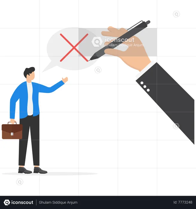 Young manager ignored comment  Illustration