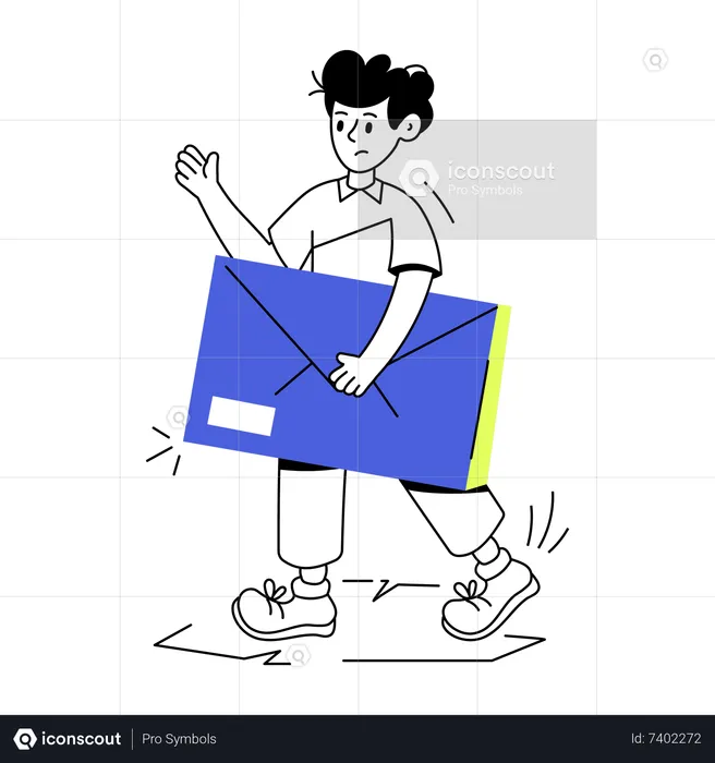 Young person holding a business mail  Illustration