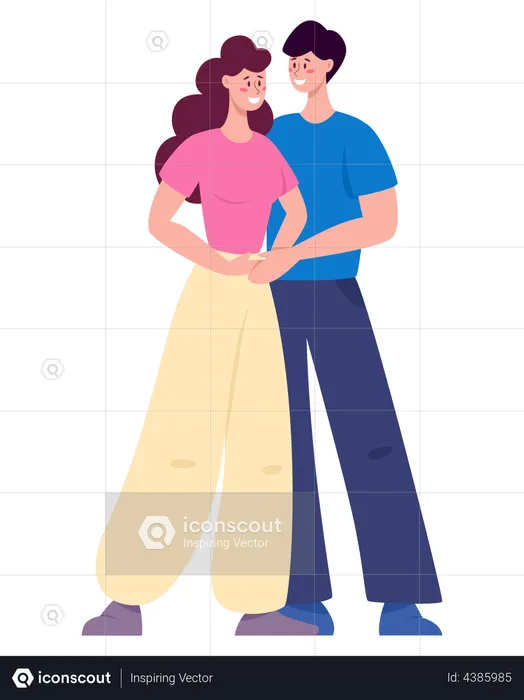 Young romantic couple on date  Illustration