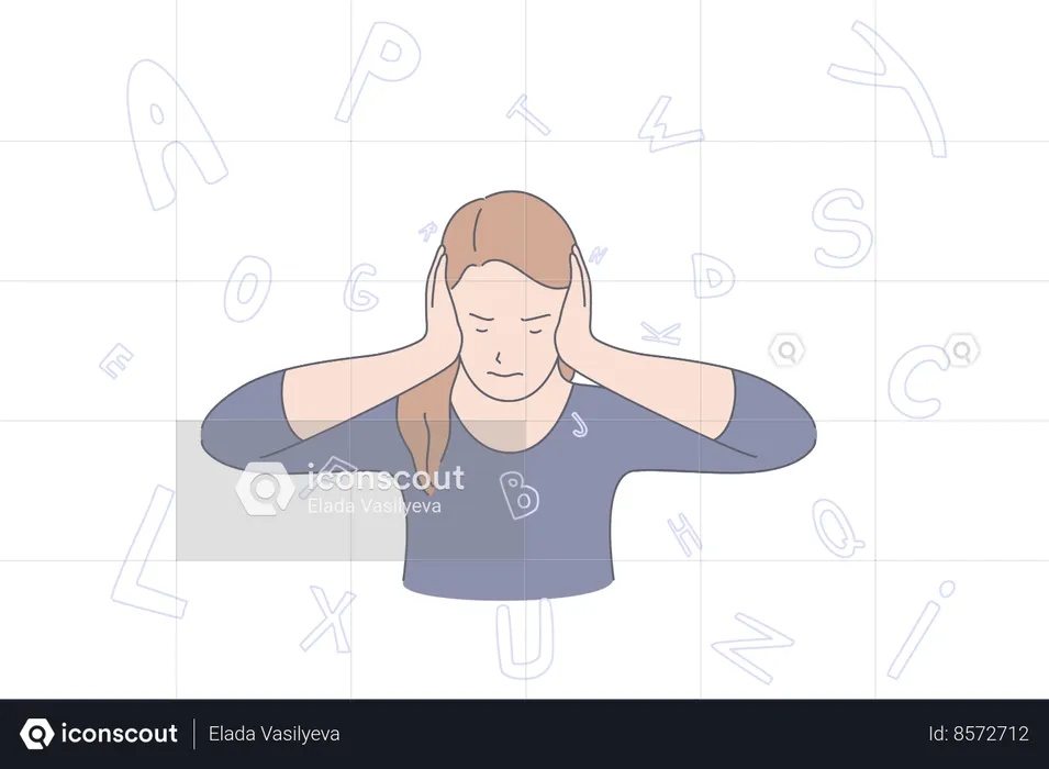 Young woman annoyed with workplace pressure  Illustration