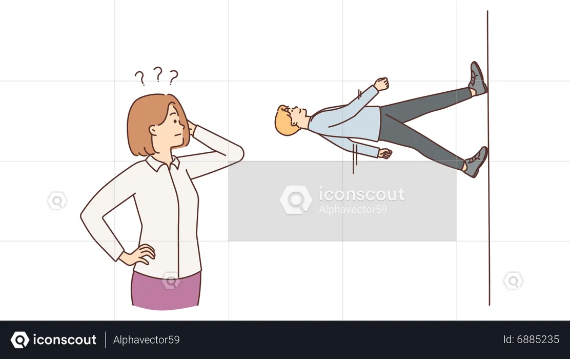 Young woman confused for walking direction  Illustration