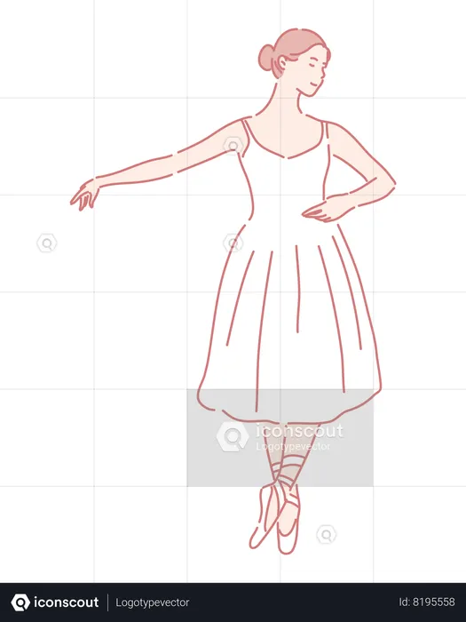 Young woman doing ballet dance  Illustration