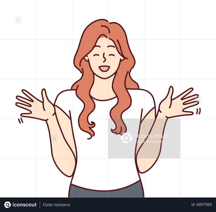 Young woman feeling happy  Illustration