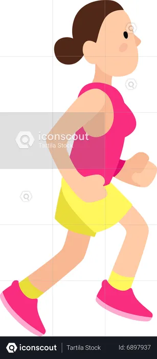 Young woman in sports wear running  Illustration