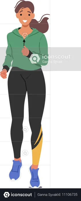 Young Woman Jogging  Illustration