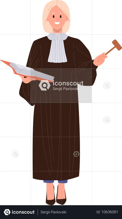 Young woman prosecutor showing law profession  Illustration