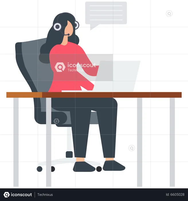 Young woman provide customer support  Illustration