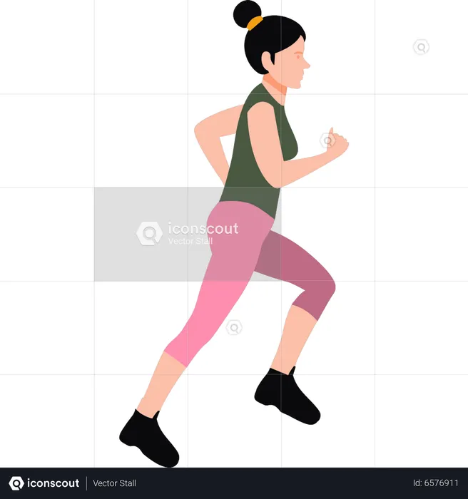 Young woman  running for exercise  Illustration
