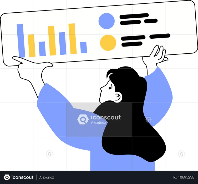 Young woman showing business presentation  Illustration