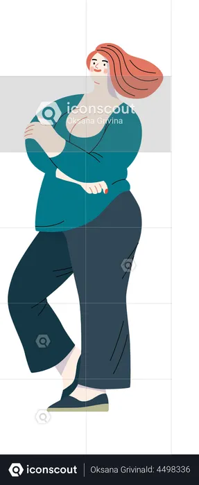 Young woman standing  Illustration