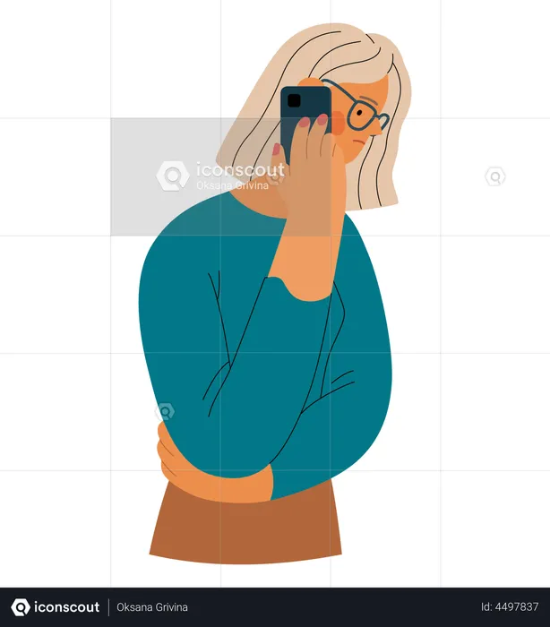Young Woman talking on phone  Illustration