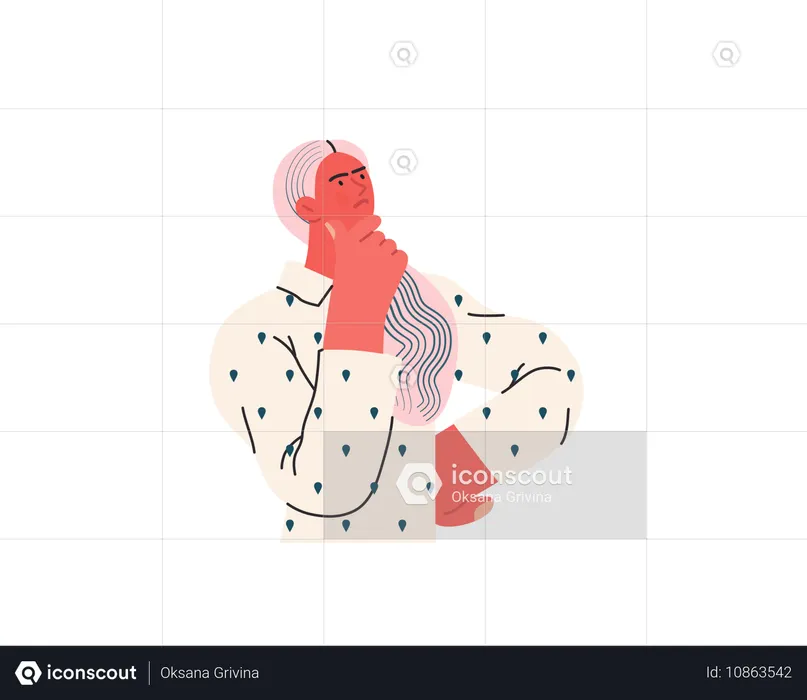 Young woman thinking  Illustration