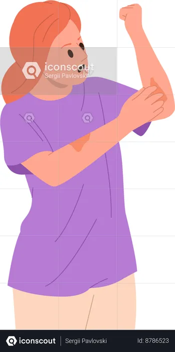 Young woman with psoriasis  Illustration