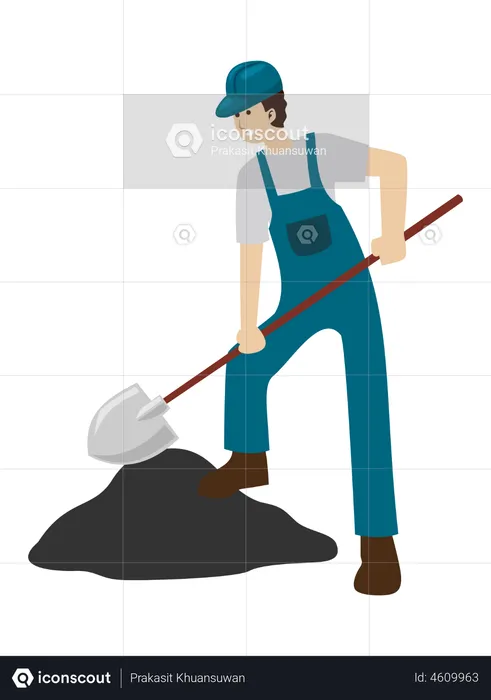 Young worker working  Illustration