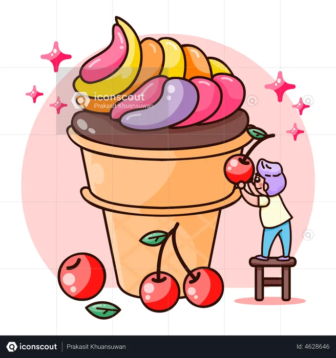 Yummy Ice Cream  Illustration