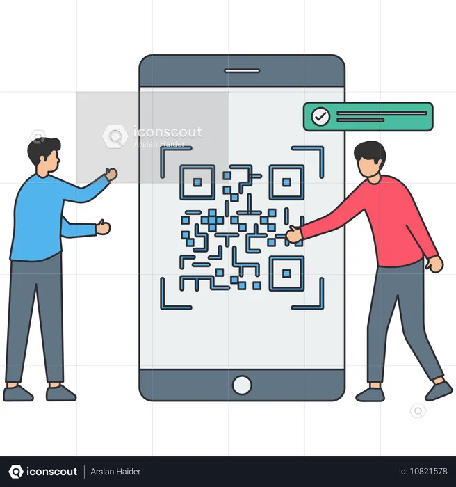 Zahlung per QR-Code  Illustration