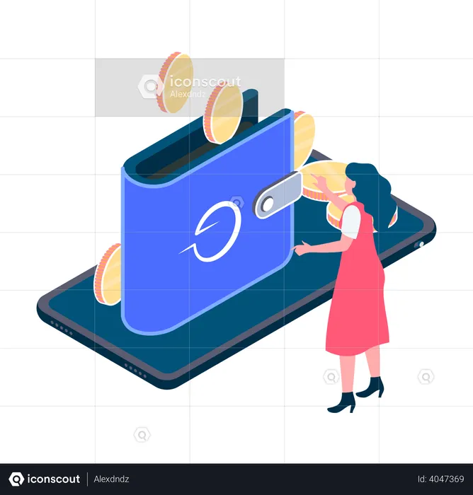 Zahlung per Wallet  Illustration