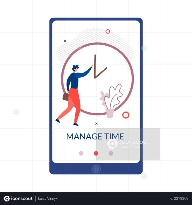 Zeitmanagement per mobiler App  Illustration