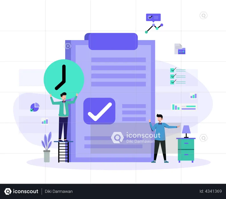 Zeitmanagement und Planung Zeitplan  Illustration