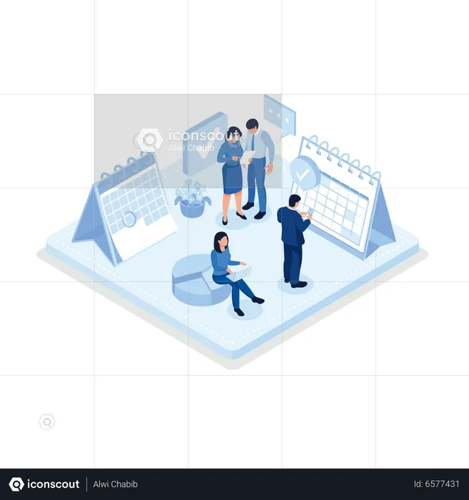 Zeitplan und Arbeitszeit verwalten  Illustration