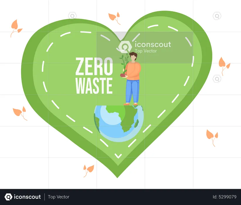 Zero waste to save the planet  Illustration