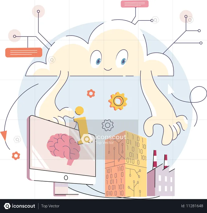 Zukunftstechnologie der modernen Produktion  Illustration