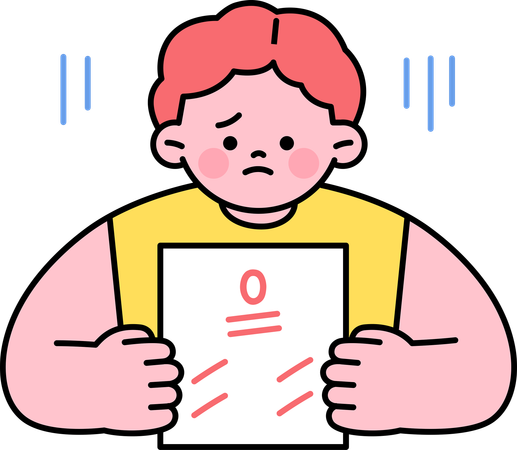 試験の成績が低かった男子生徒  イラスト