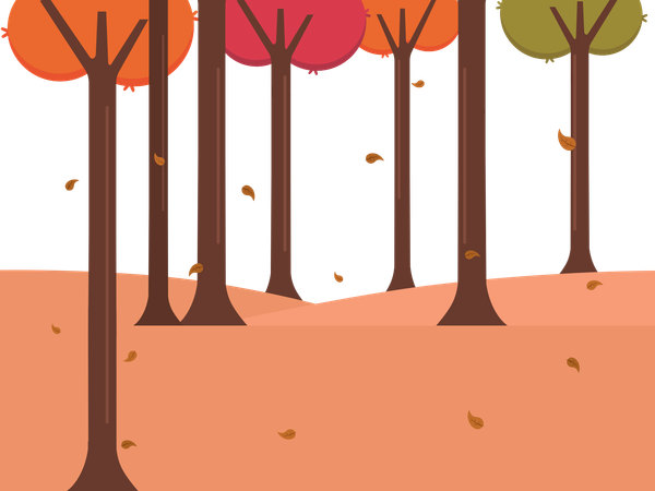 秋の公園  イラスト