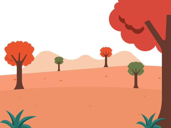 秋の公園  イラスト