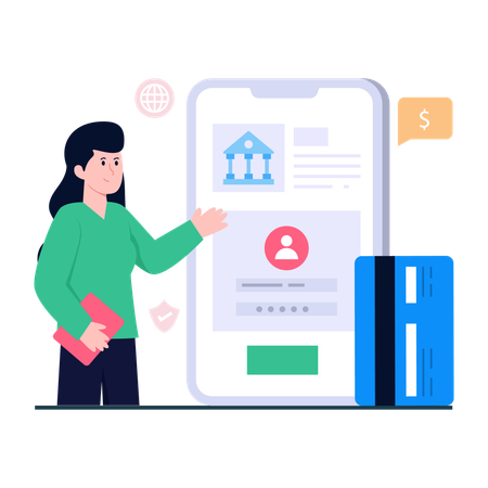 모바일 뱅킹 앱  일러스트레이션