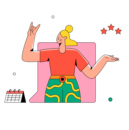 여자 예약 약속  일러스트레이션