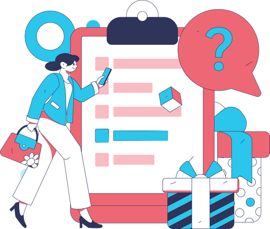 学生がフィードバックフォームに記入する  イラスト