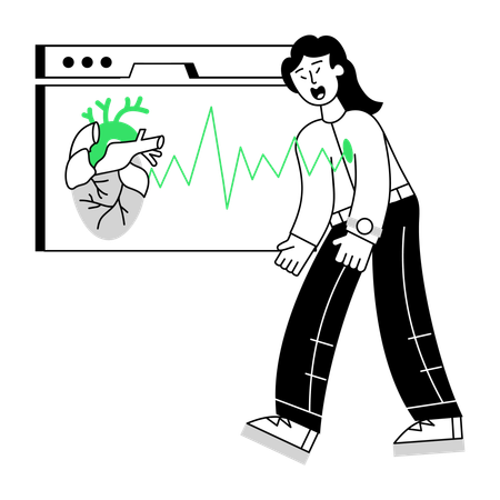 患者の心電図レポート  イラスト