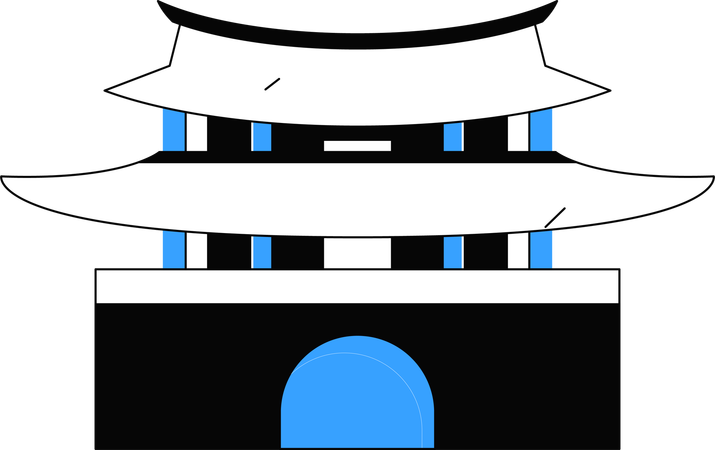 中国寺院  イラスト
