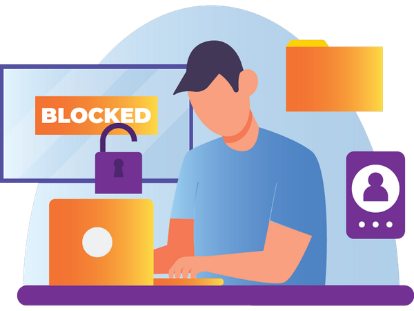 ユーザーが閲覧者からセンシティブなコンテンツをブロックする  イラスト